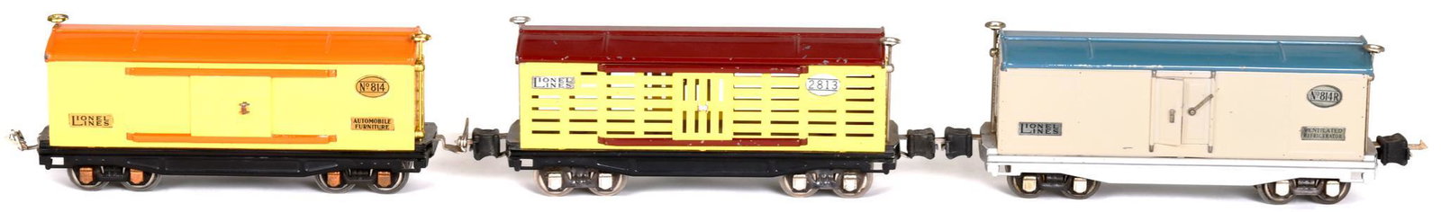 3-Lionel O Gauge cars, 814R (type V), 814, 2813 (1 of 1)