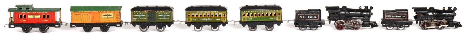 American Flyer #10 & #13 Cast Iron Engine & Cars (1 of 1)