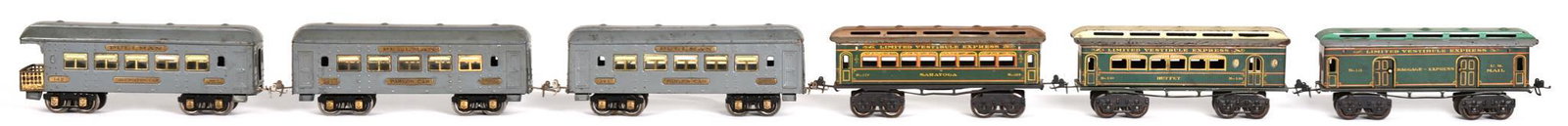 6-Ives Train Cars 130 Buffet, 141 Parlor, 142 Parlor, (1 of 1)