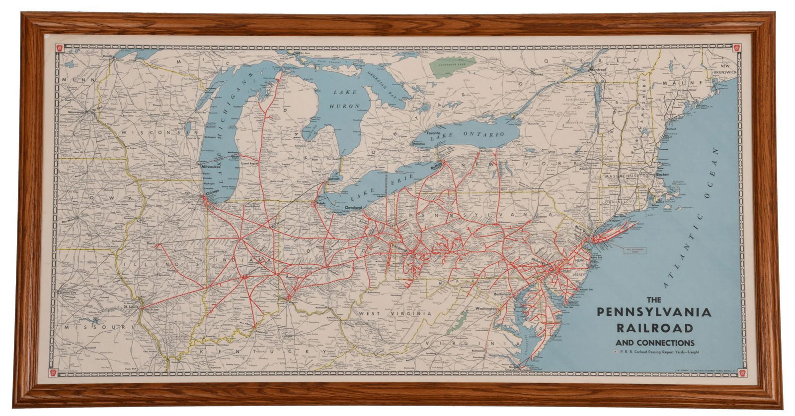 Pennsylvania Railroad Map of the Center and Northeast (1 of 1)
