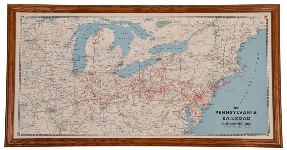 Pennsylvania Railroad Map Of The Center And Northeast