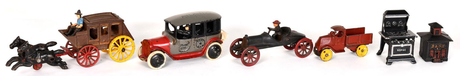 6-Cast Iron Pieces (reproduction): All are new cast iron piece, all are in good condition, 10"L. or less