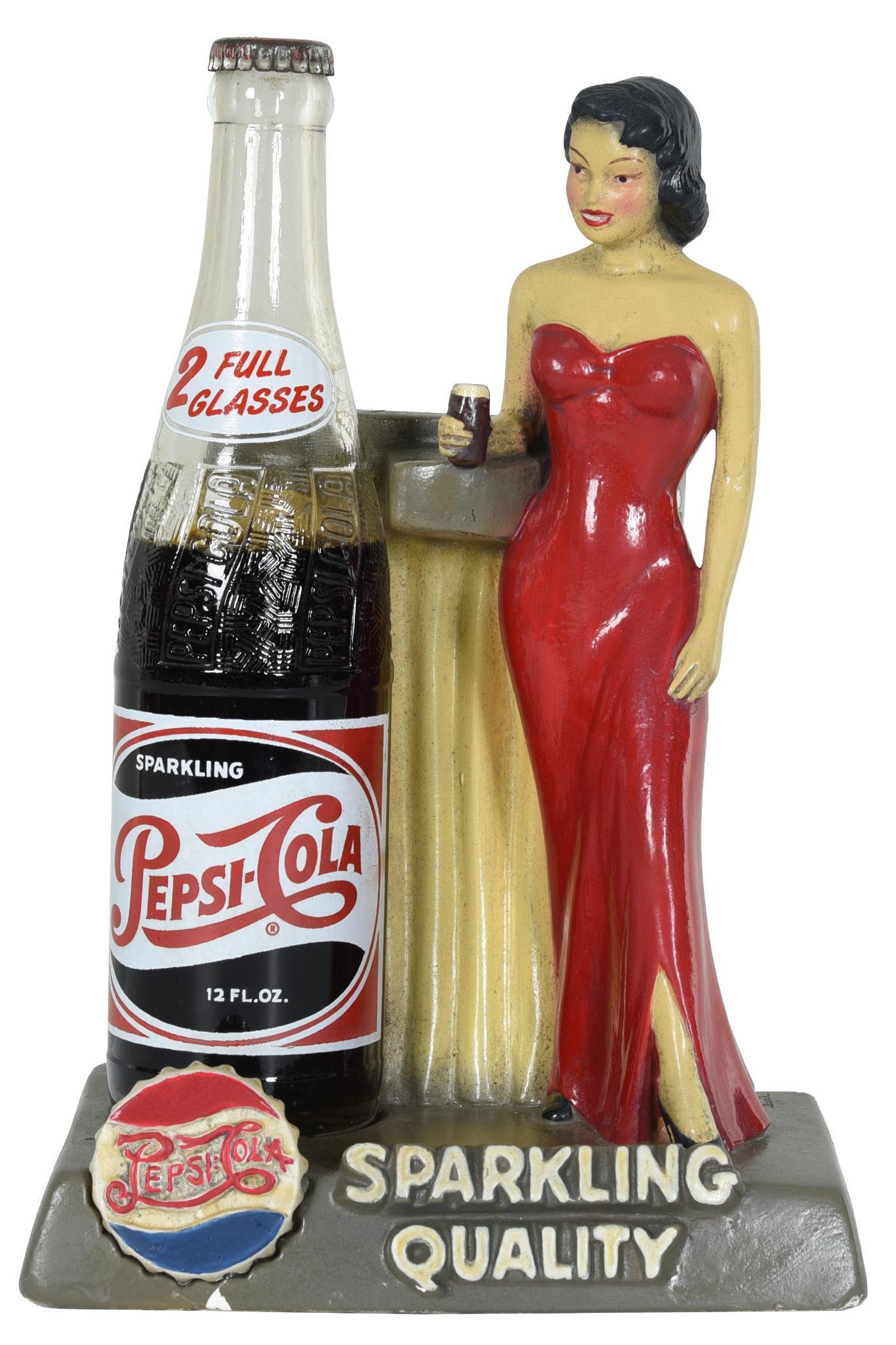 Pepsi:Cola "Sparkling Quality" Chalkware Bottle Holder (1 of 2)