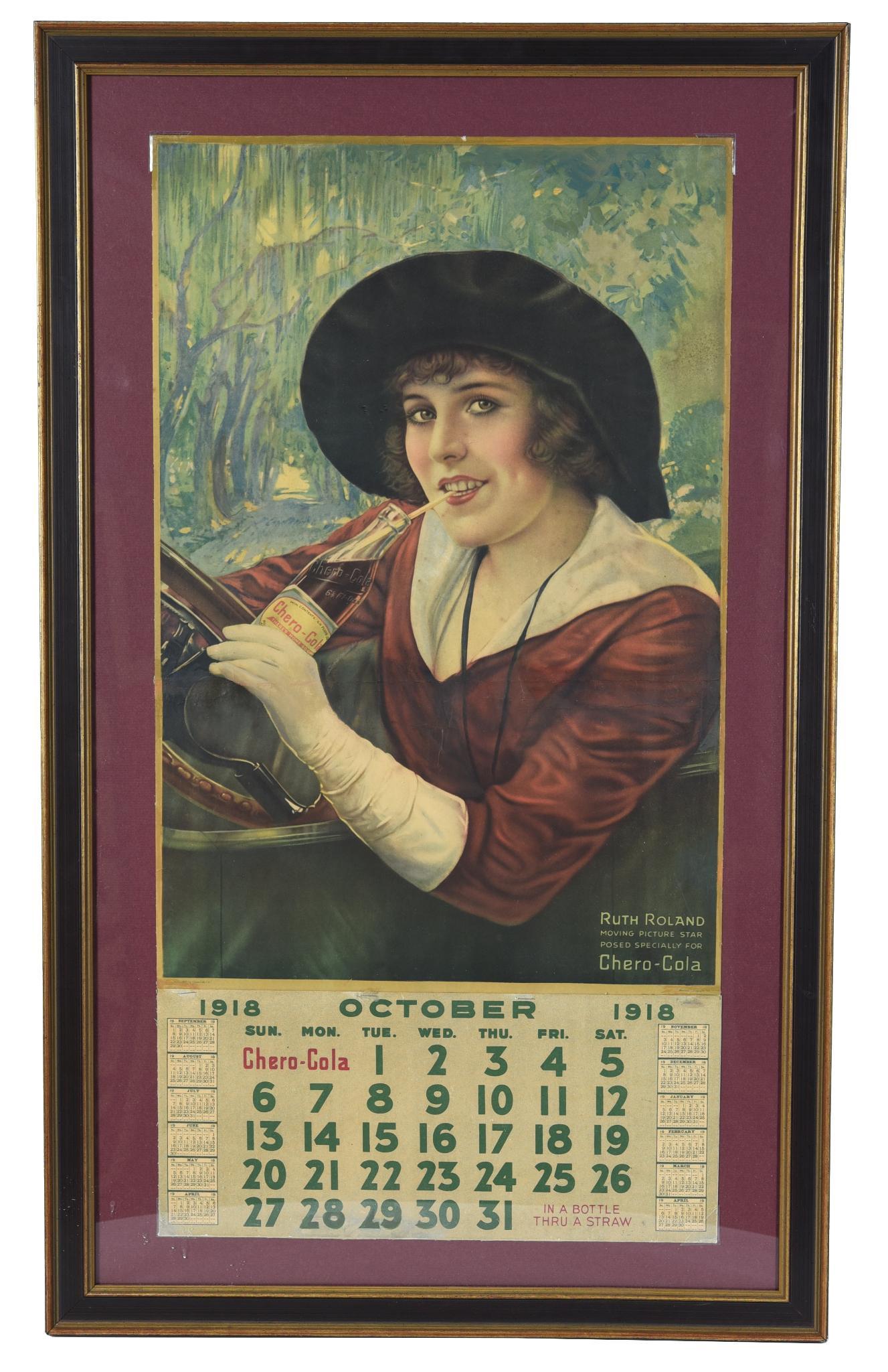 1918 Chero-Cola w/Ruth Roland Movie Star Calendar (1 of 2)