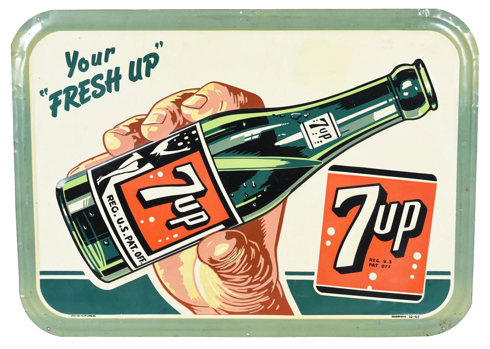 7up w/Swim Suit Girl on Bottle Metal Sign (1 of 2)