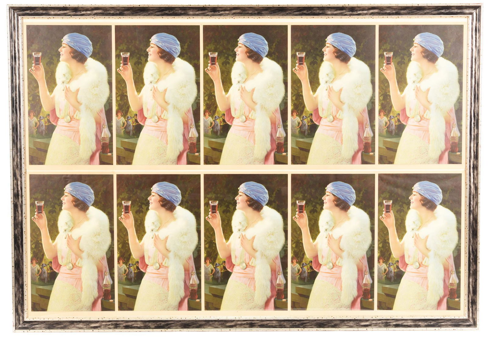 1925 Calendar Tops Uncut Lady with White Fox on (1 of 1)