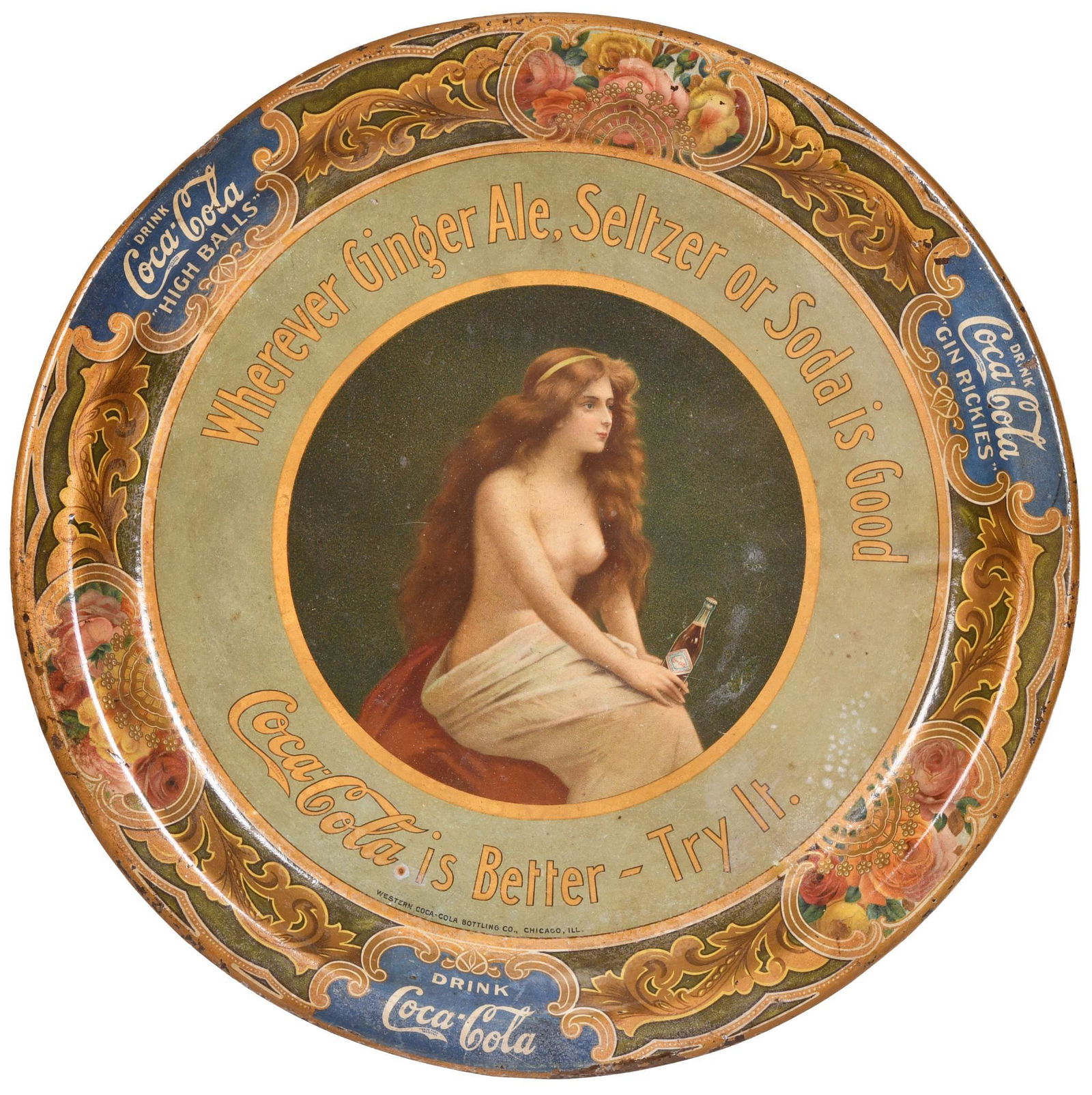 1908 Coca-Cola "Topless" Tray (1 of 2)