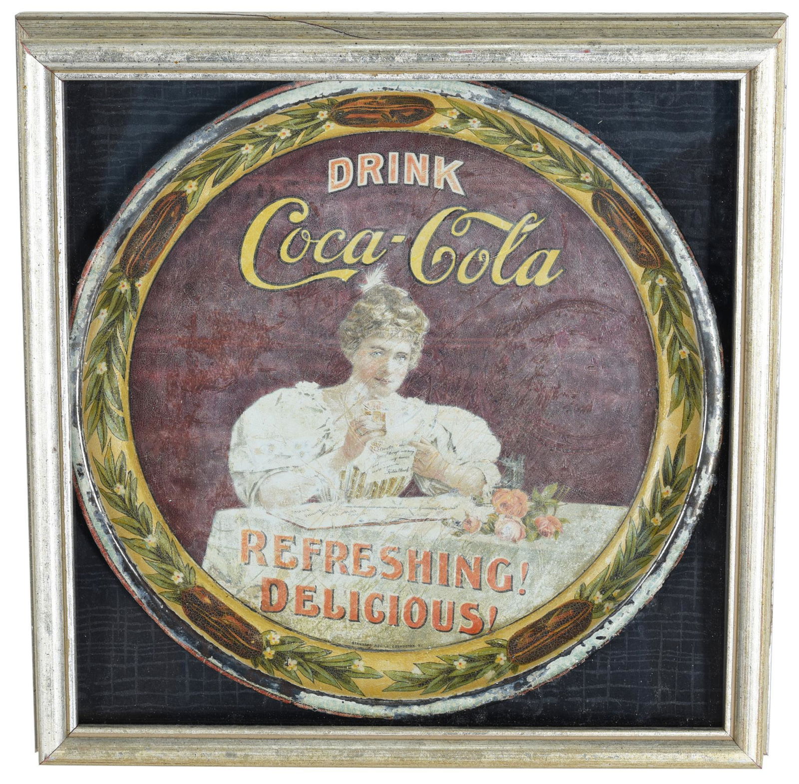 1900 Drink Coca-Cola Round Serving Tray Hilda with (1 of 2)