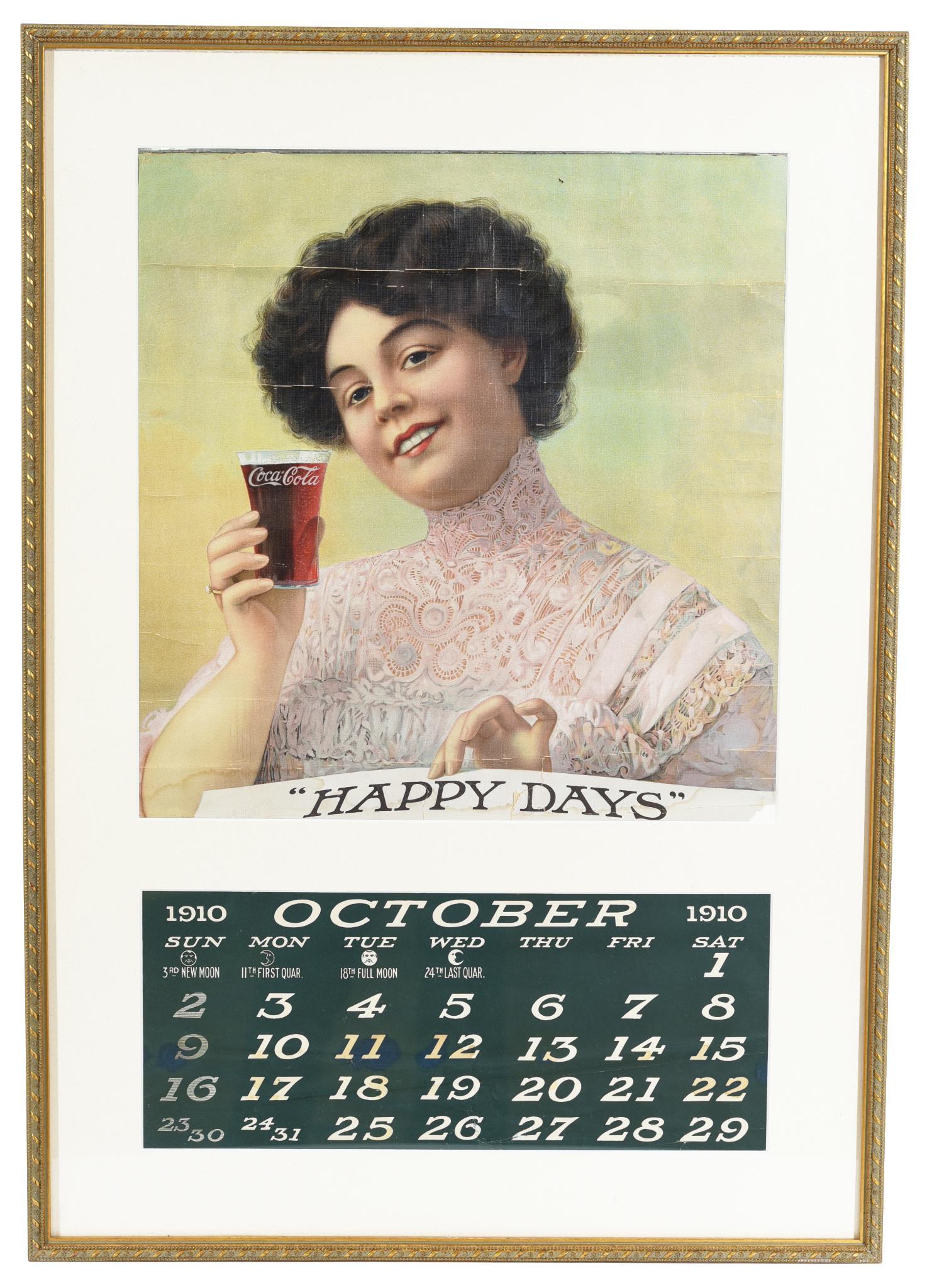 Rare 1910 Coca-Cola "Happy Days" Calendar Top (1 of 1)