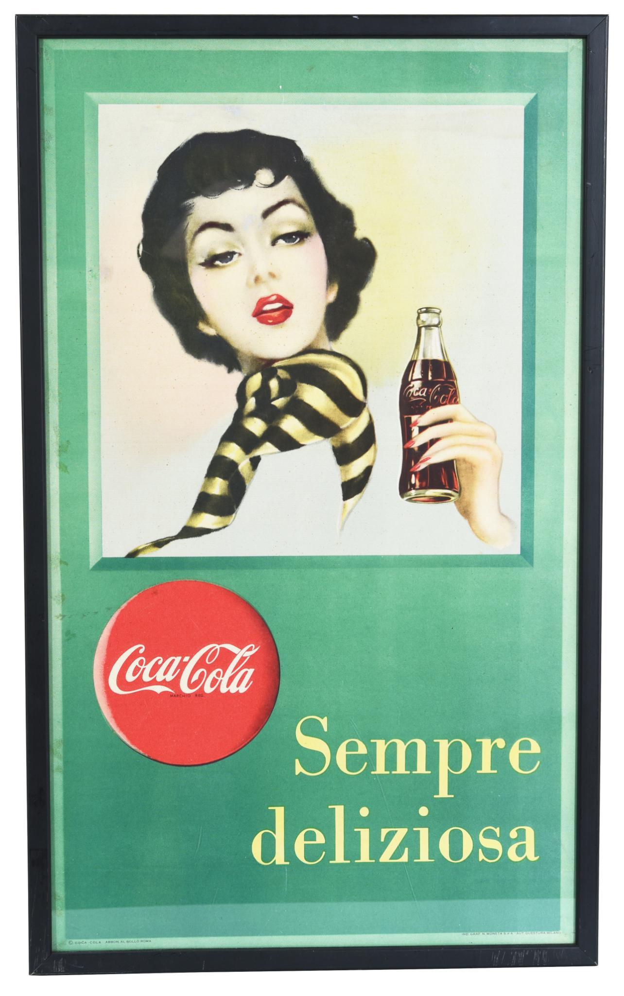 Italian Coca-Cola Poster "Sempre deliziosa" w/Lady (1 of 1)