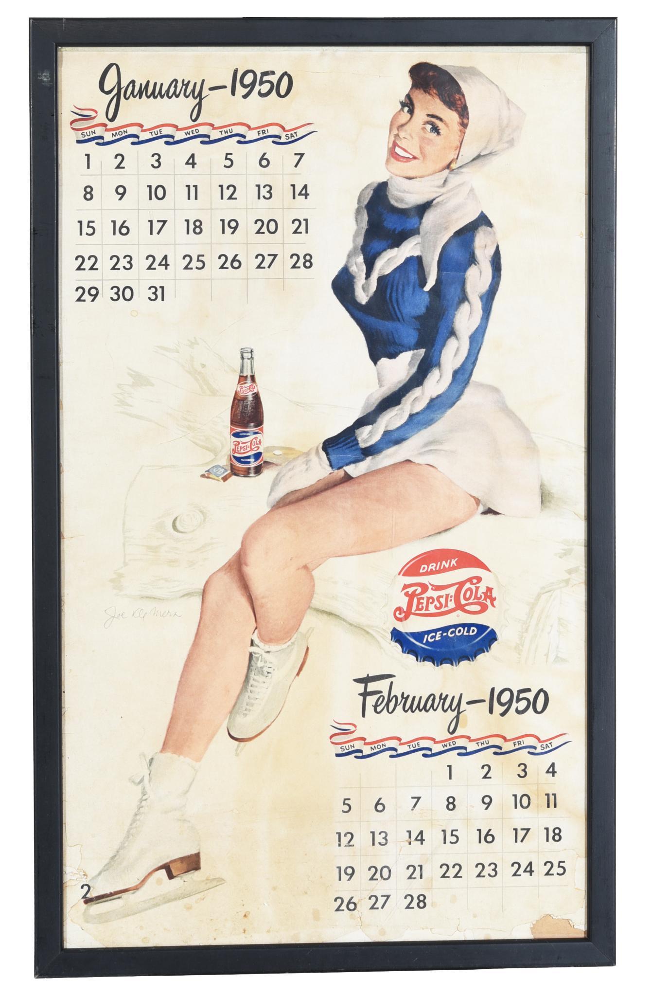 1950 Pepsi:Cola Calendar January-February (1 of 1)