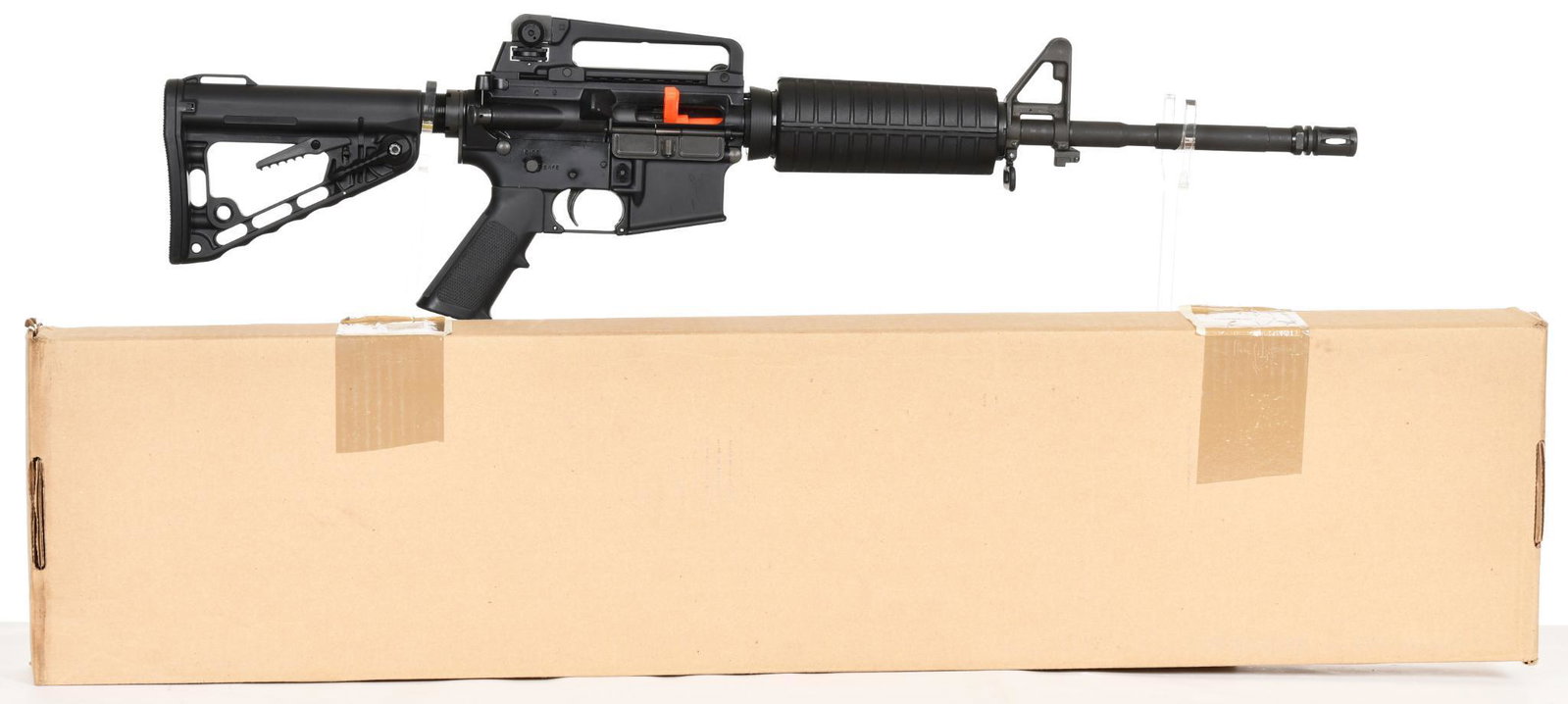 Colt Sporter M4 Carbine Semi Automatic 5.56 Rifle: Brand new in box. 16" barrel. Has a few handling marks. Does not have a magazine. Comes with factory manual and sling. Very nice rifle.