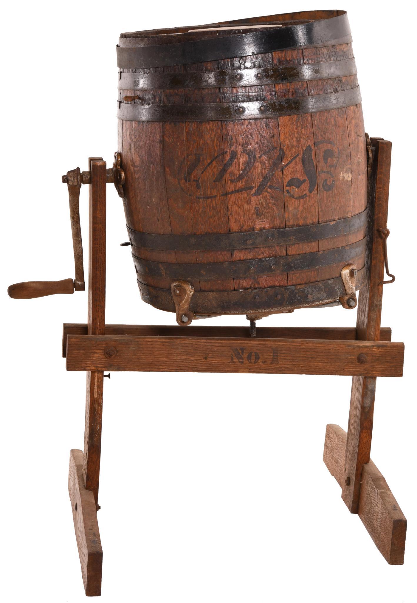 "Star" Oak Barrel Style Butter Churn (1 of 1)