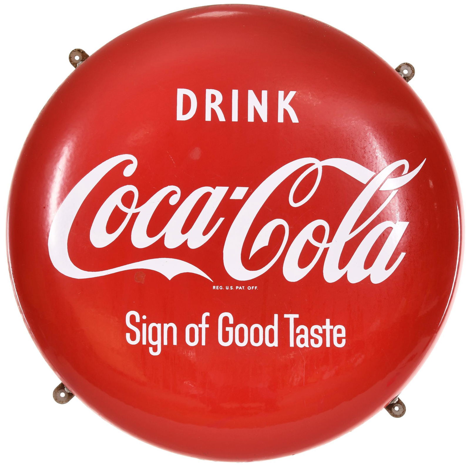 Drink Coca-Cola "Sign of Good Taste" Porcelain Sign (1 of 2)