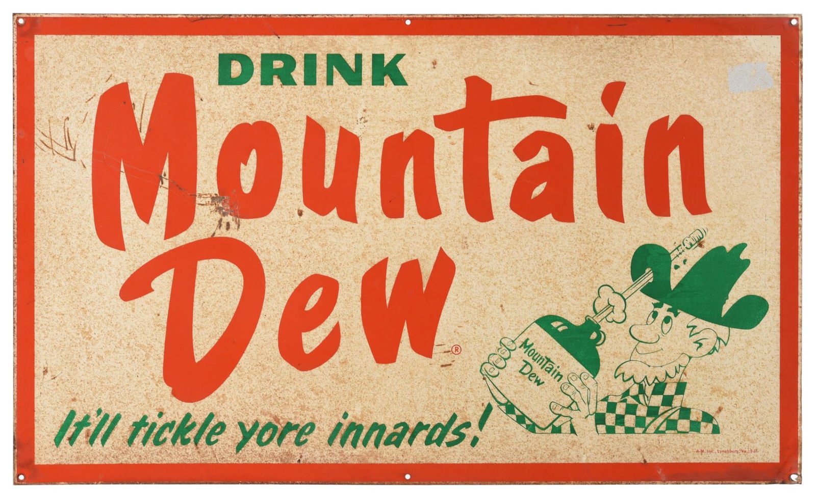 Drink Mountain Dew w/Logo Metal Sign (1 of 2)