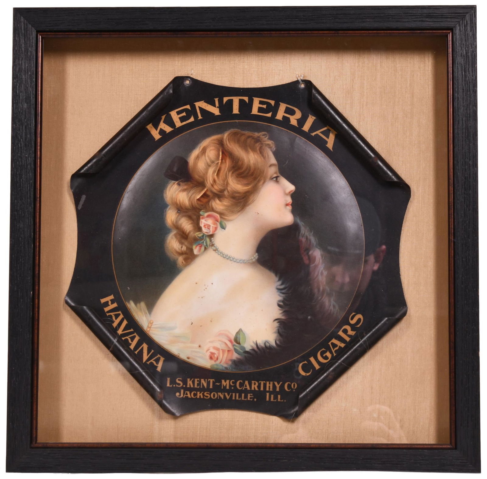 Kenteria Havana Cigar Metal Sign w/Lady