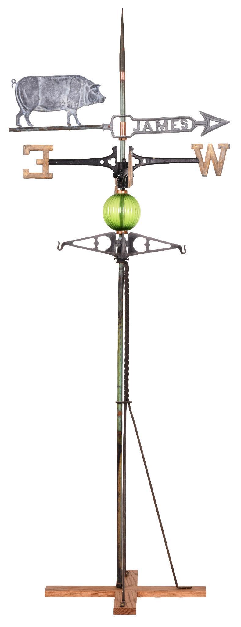 Medium Pig Zinc Weathervane With Ball (1 of 1)