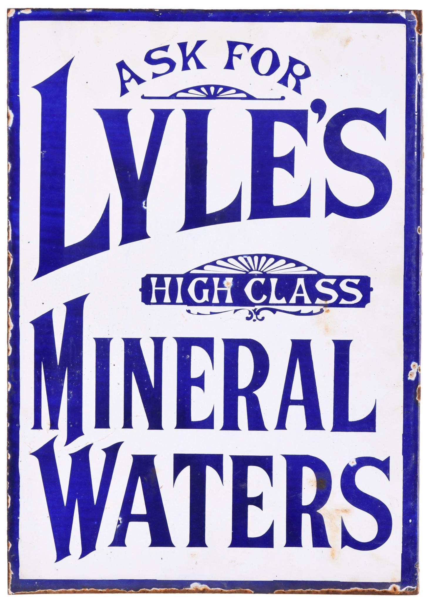 Ask for Lyle's High Class Mineral Waters Porcelain Sign (1 of 2)