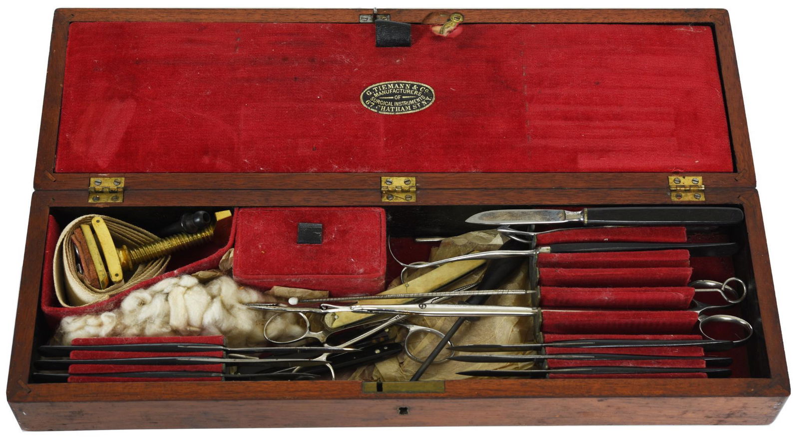 Late 1800's Surgeon Kit in Wood Box (1 of 3)