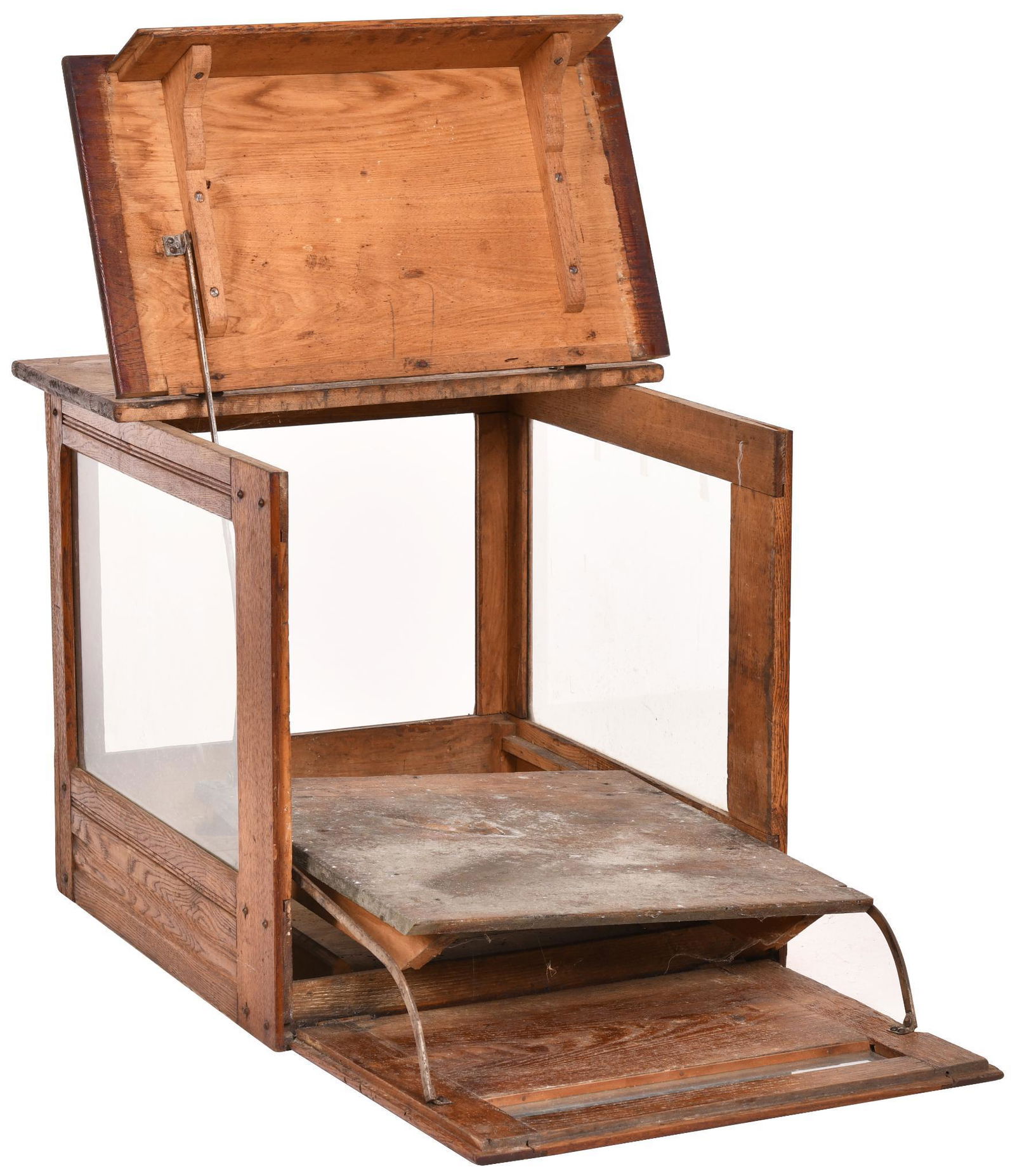 Country Store Oak Display Cabinet (1 of 2)