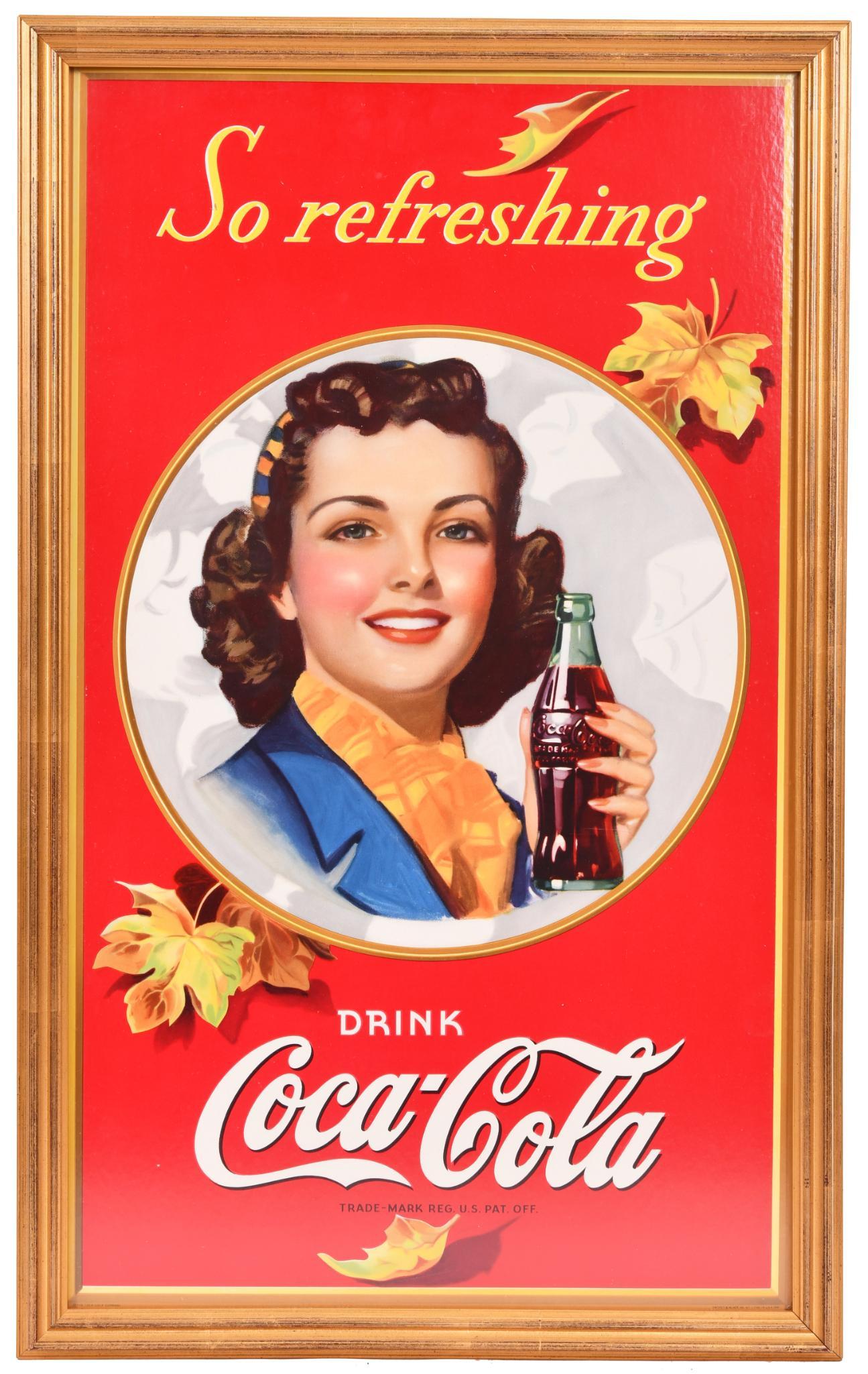 So Refreshing Drink Coca-Cola Cardboard Sign (1 of 2)