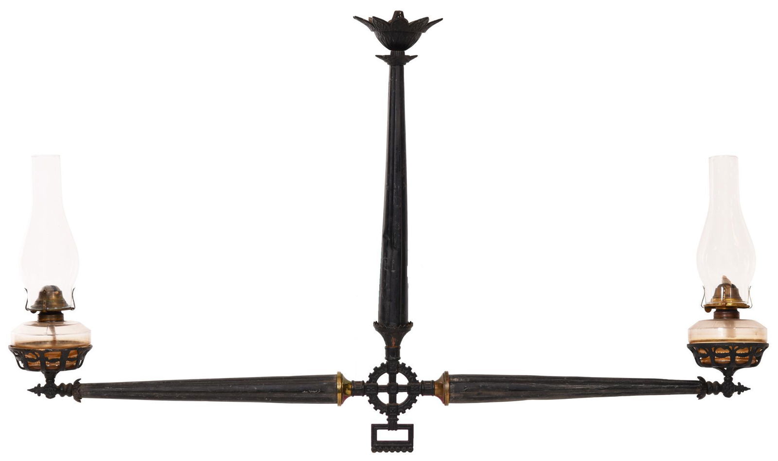 Large Metal Victorian Two Oil Lamp Holder Ceiling (1 of 1)