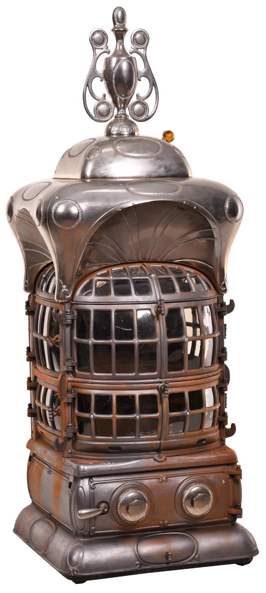 Fancy Universal Model #360 Nickel & Cast Iron Stove (1 of 3)