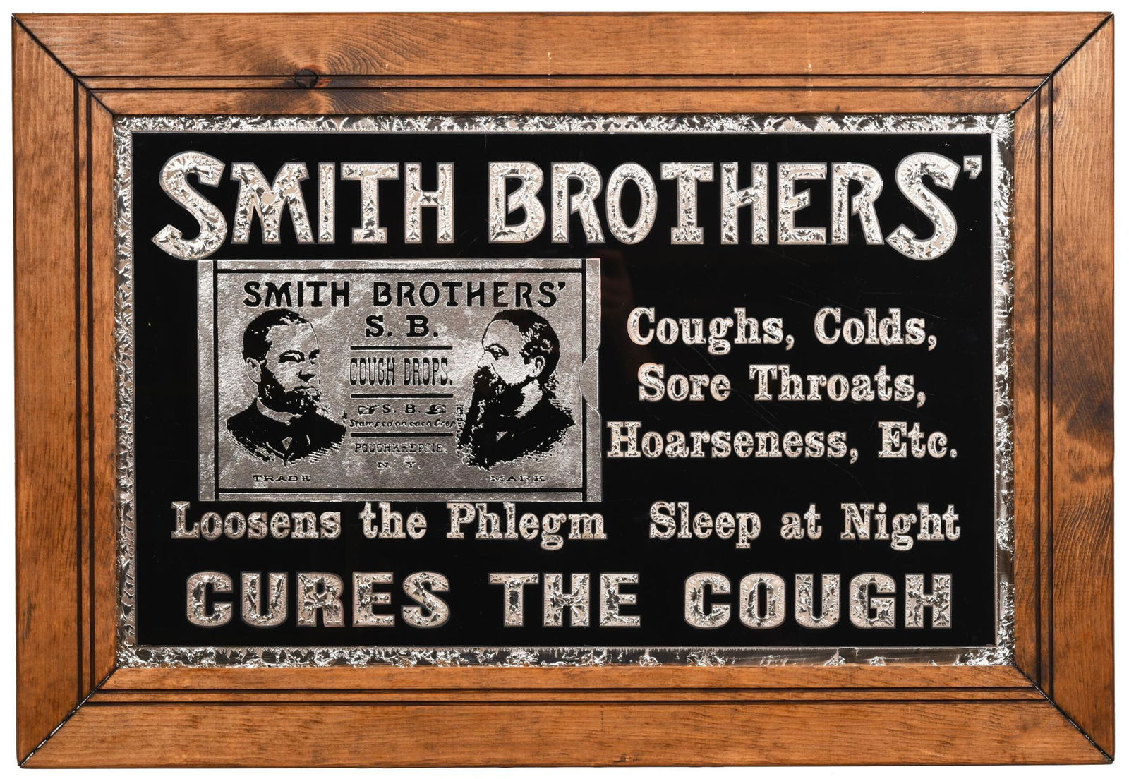 Smith Brothers "Cure The Cough" Reverse Paint Glass (1 of 3)