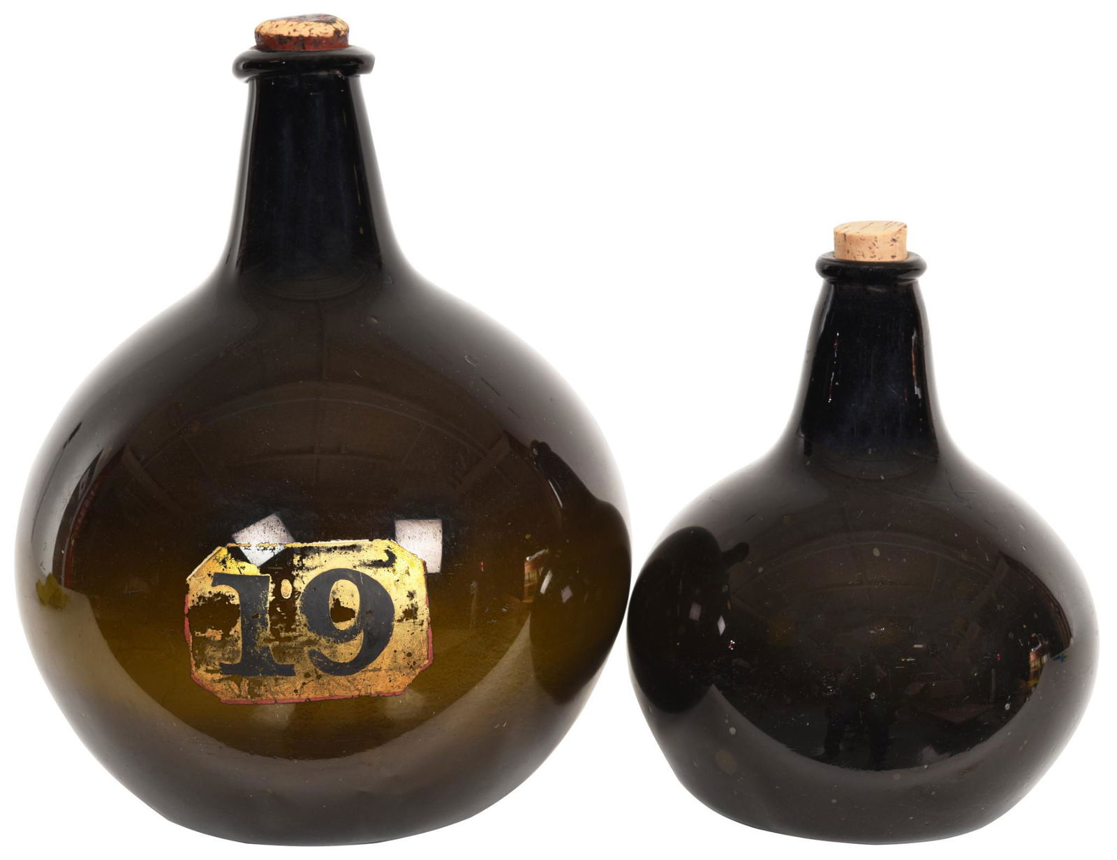 2-Bulbus Green Hand Blown Apothecary Jars (1 of 2)