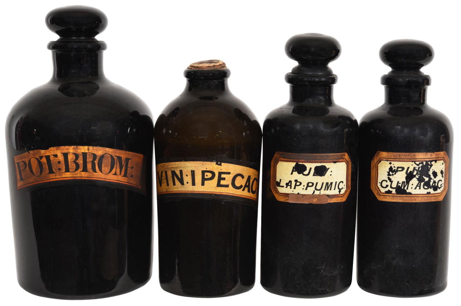 4-Brown Hand Blown Apothecary Jars (1 of 2)