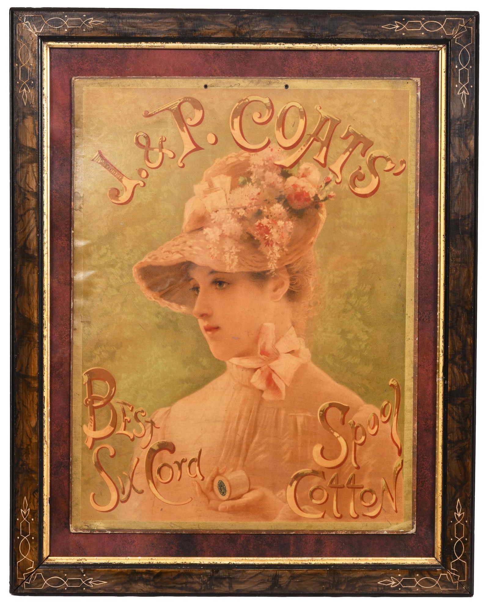 J & P Coat Best Six Cord Spool Cotton Cardboard (1 of 1)