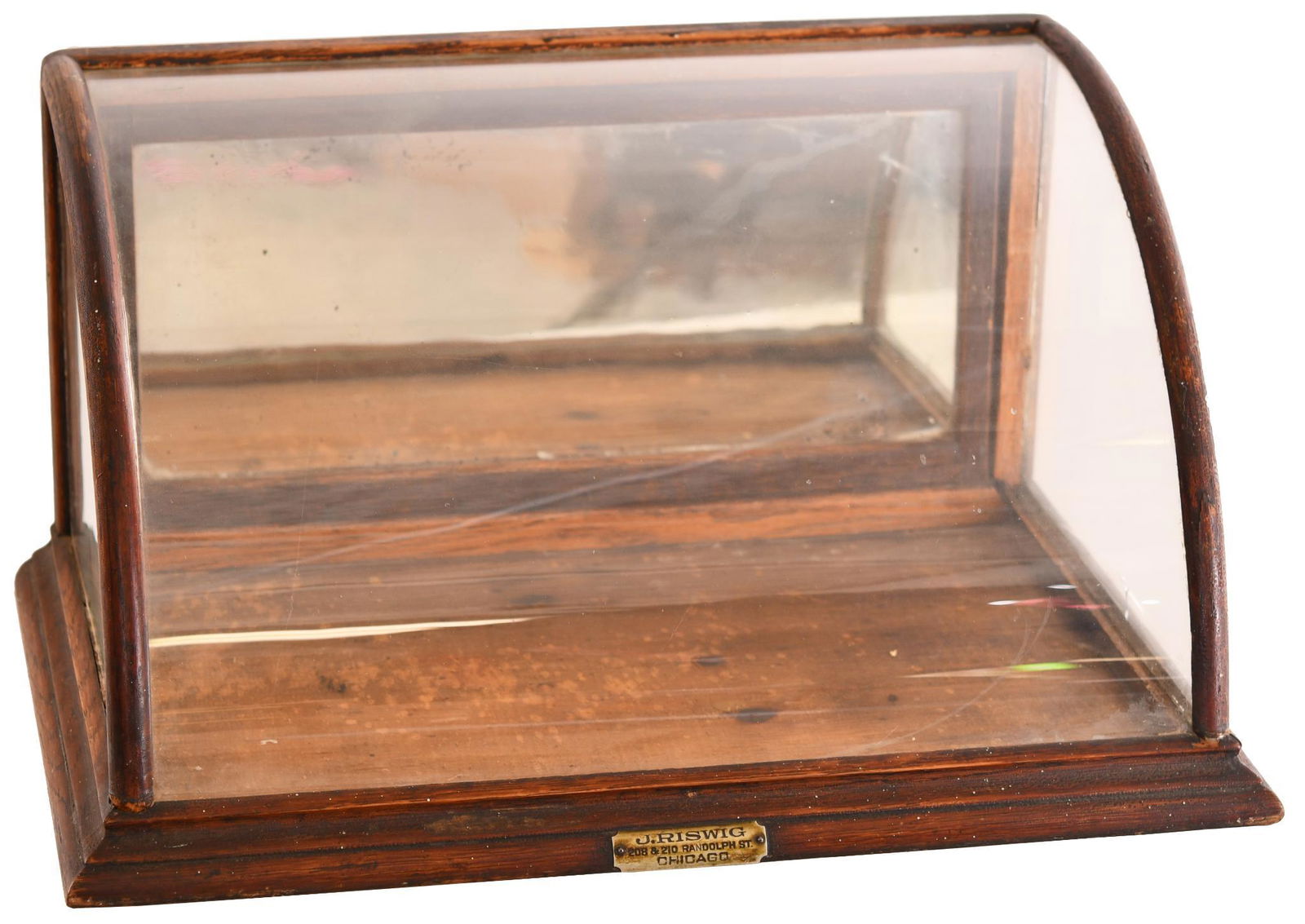 Small Oak Counter-Top Curved Front Showcase (1 of 3)