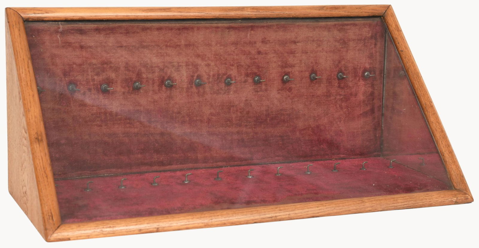 Small Vertical Corner Oak Show Case (1 of 3)