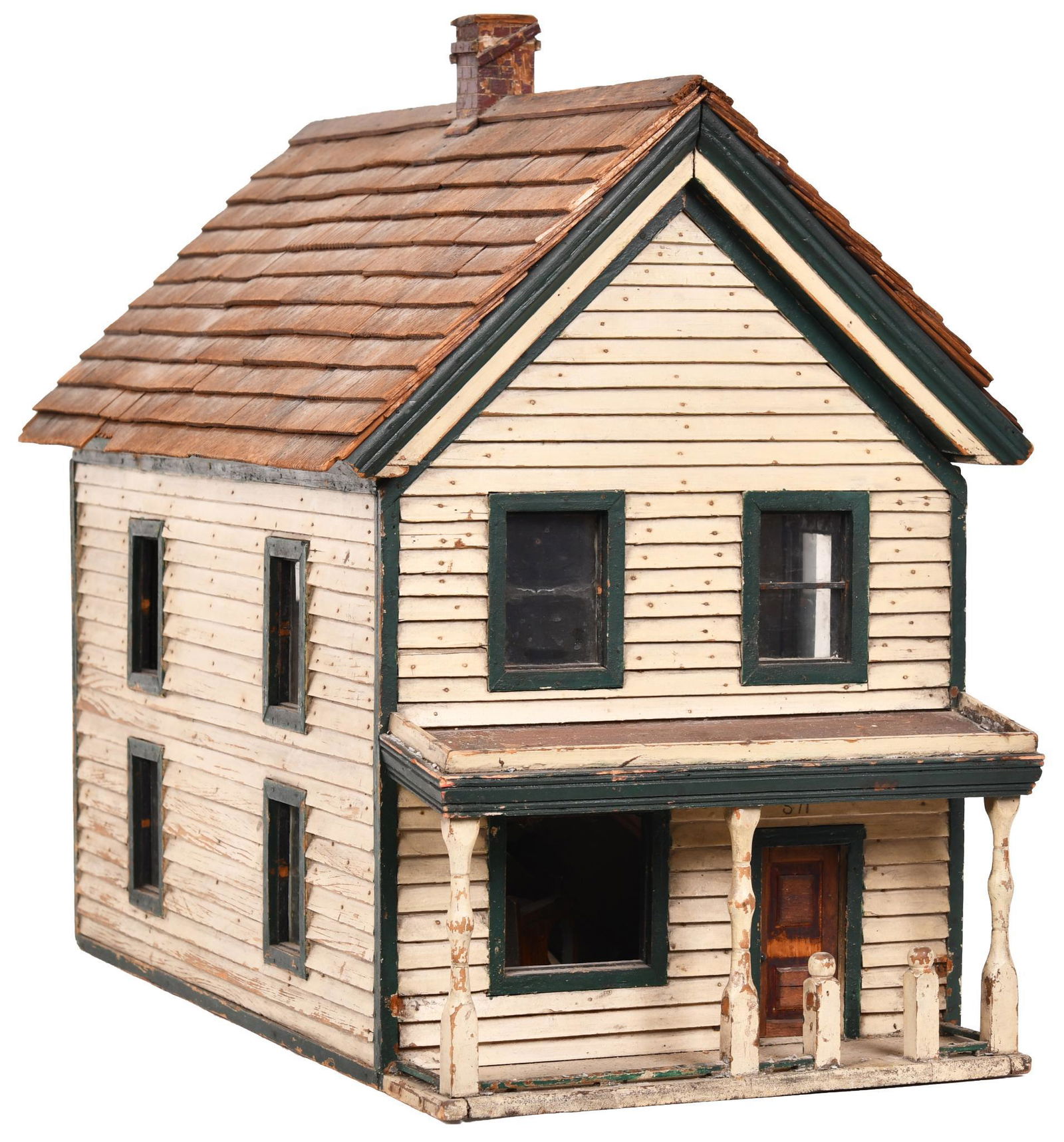 Large Folk Art Wood Doll House (1 of 2)