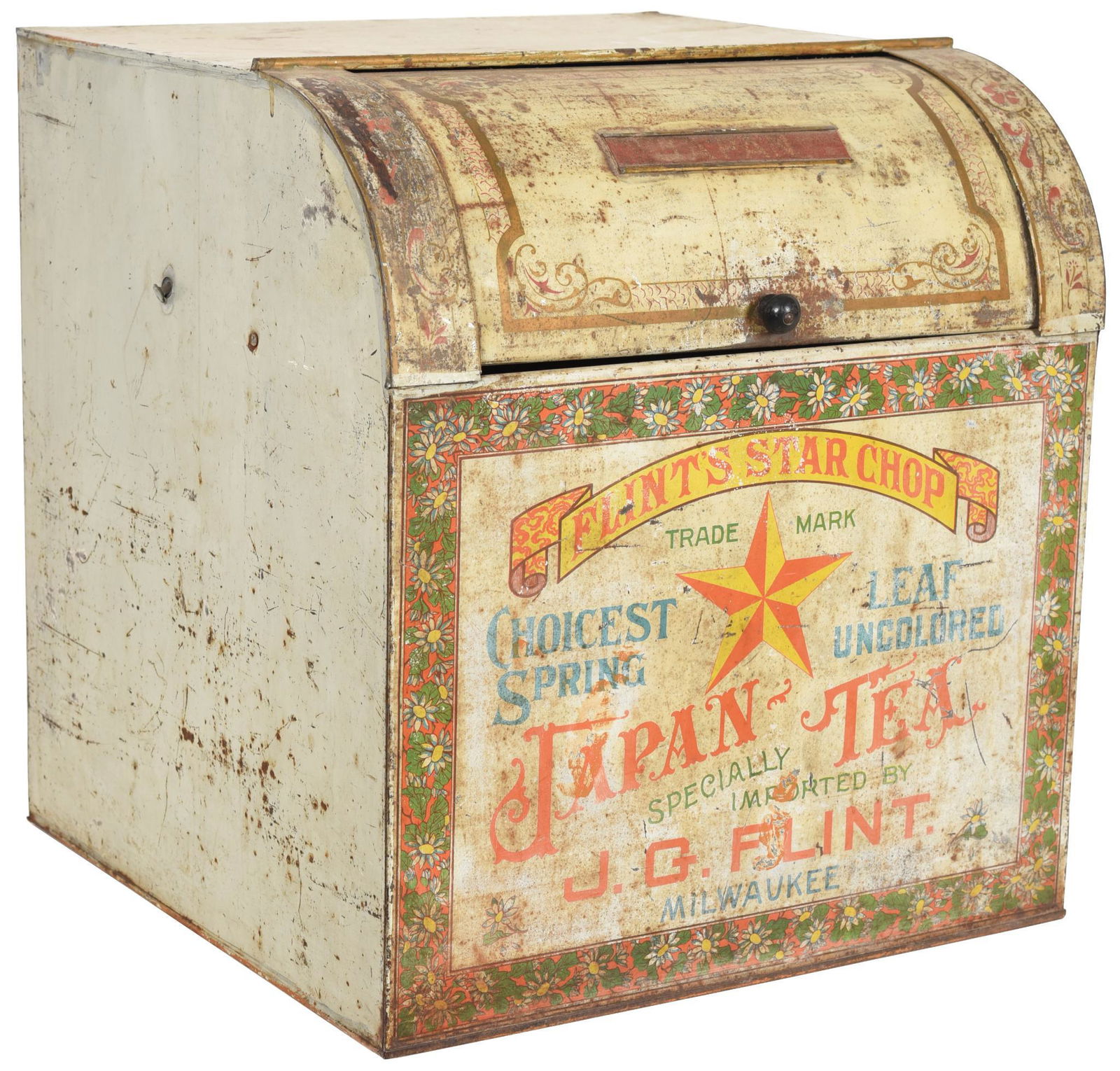 Flints Star Cop Japan Tea Metal Display/Storage Bin (1 of 4)