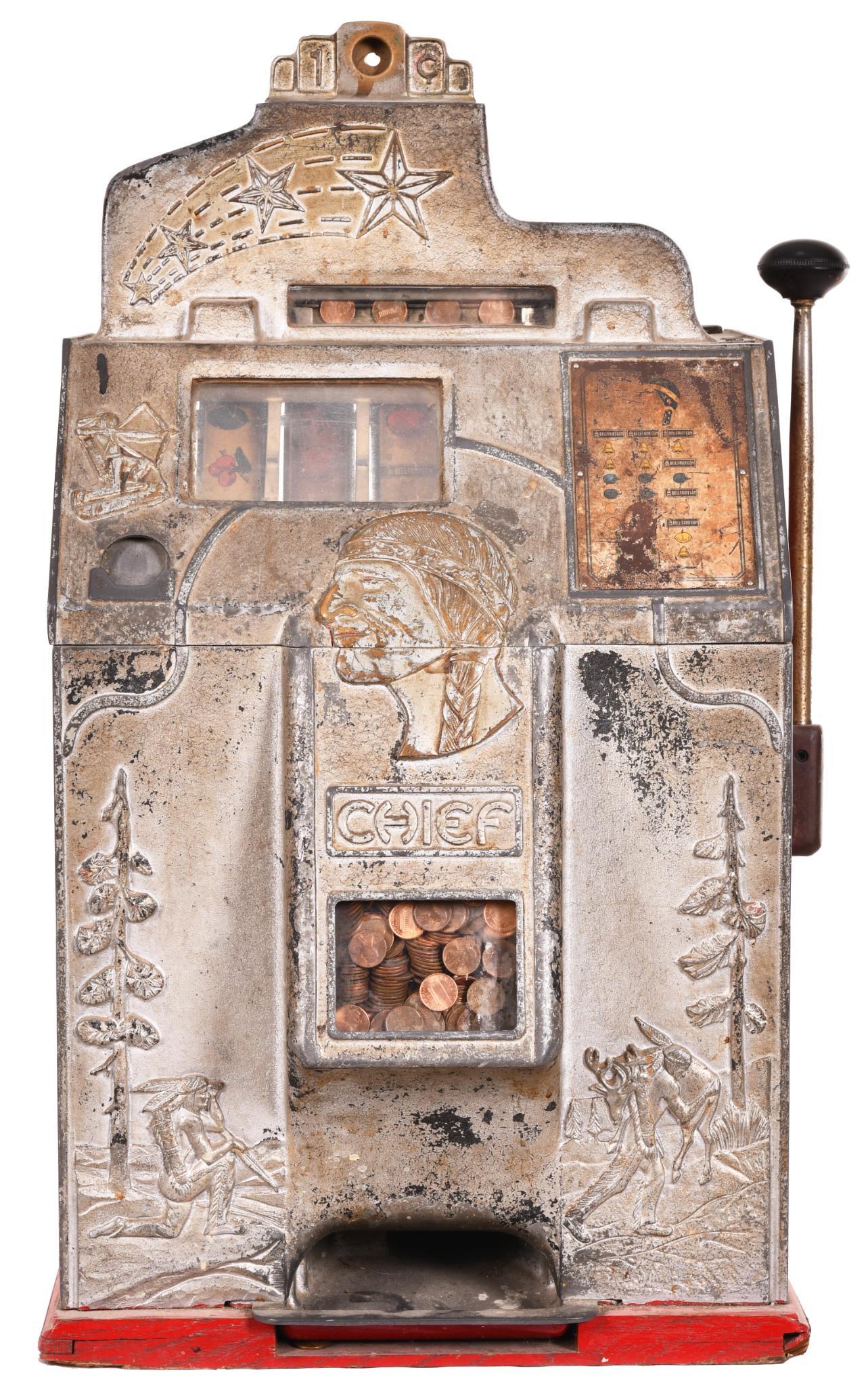 Jennings 1 Cent Four Star Chief Slot Machine (1 of 4)