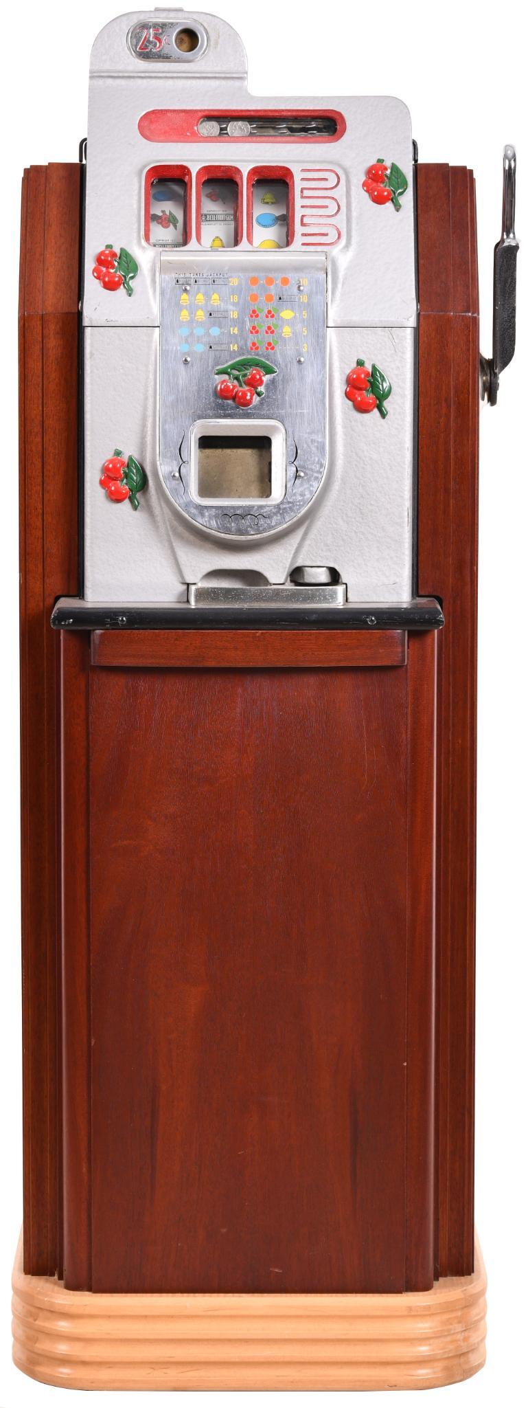 Mills 25 Cent Cherry Console Slot Machine (1 of 4)