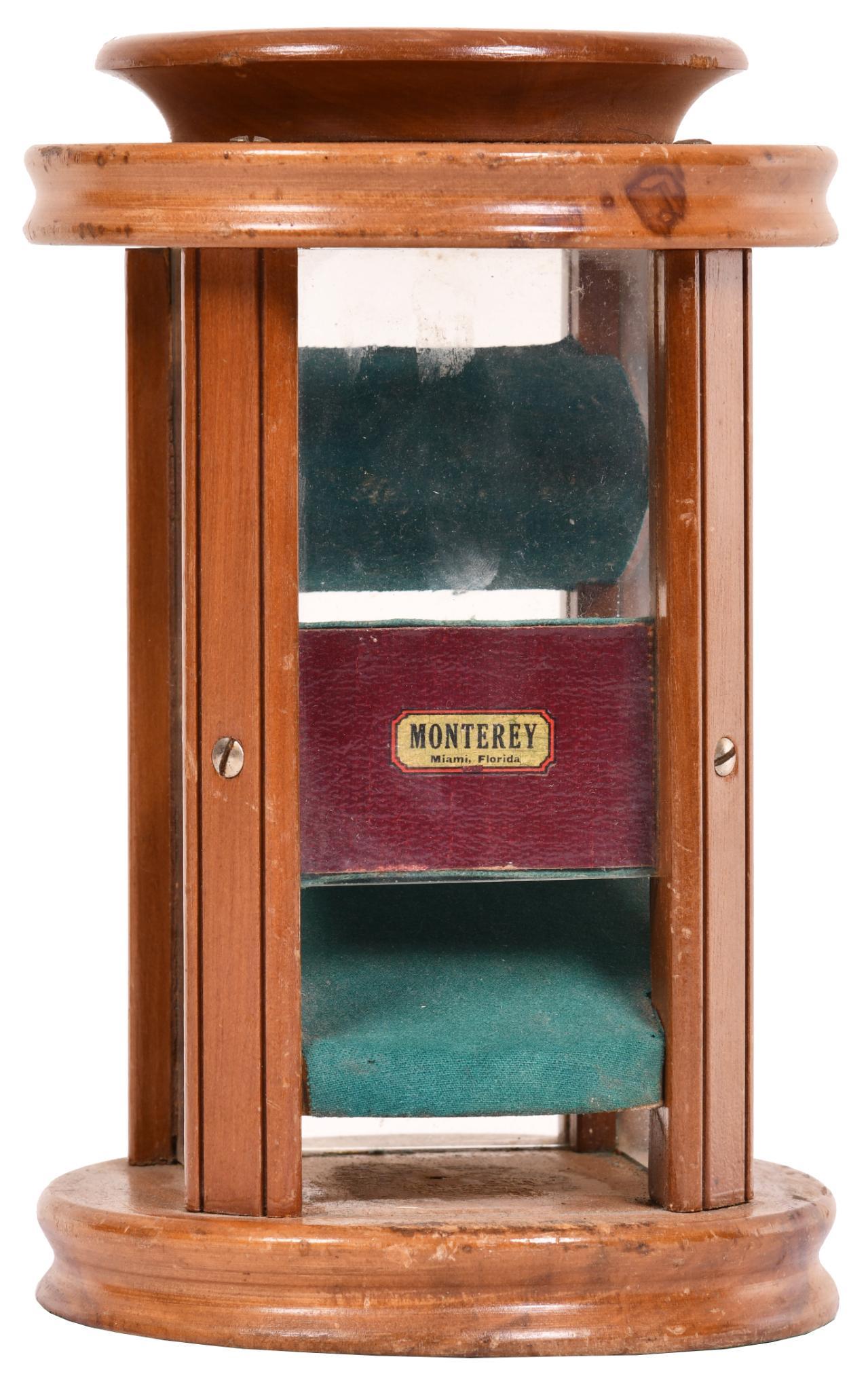 Monterey Dice Tower: Shows some minor wear. No major flaws. Displays well. Average overall condition. 9.75"x5.75"