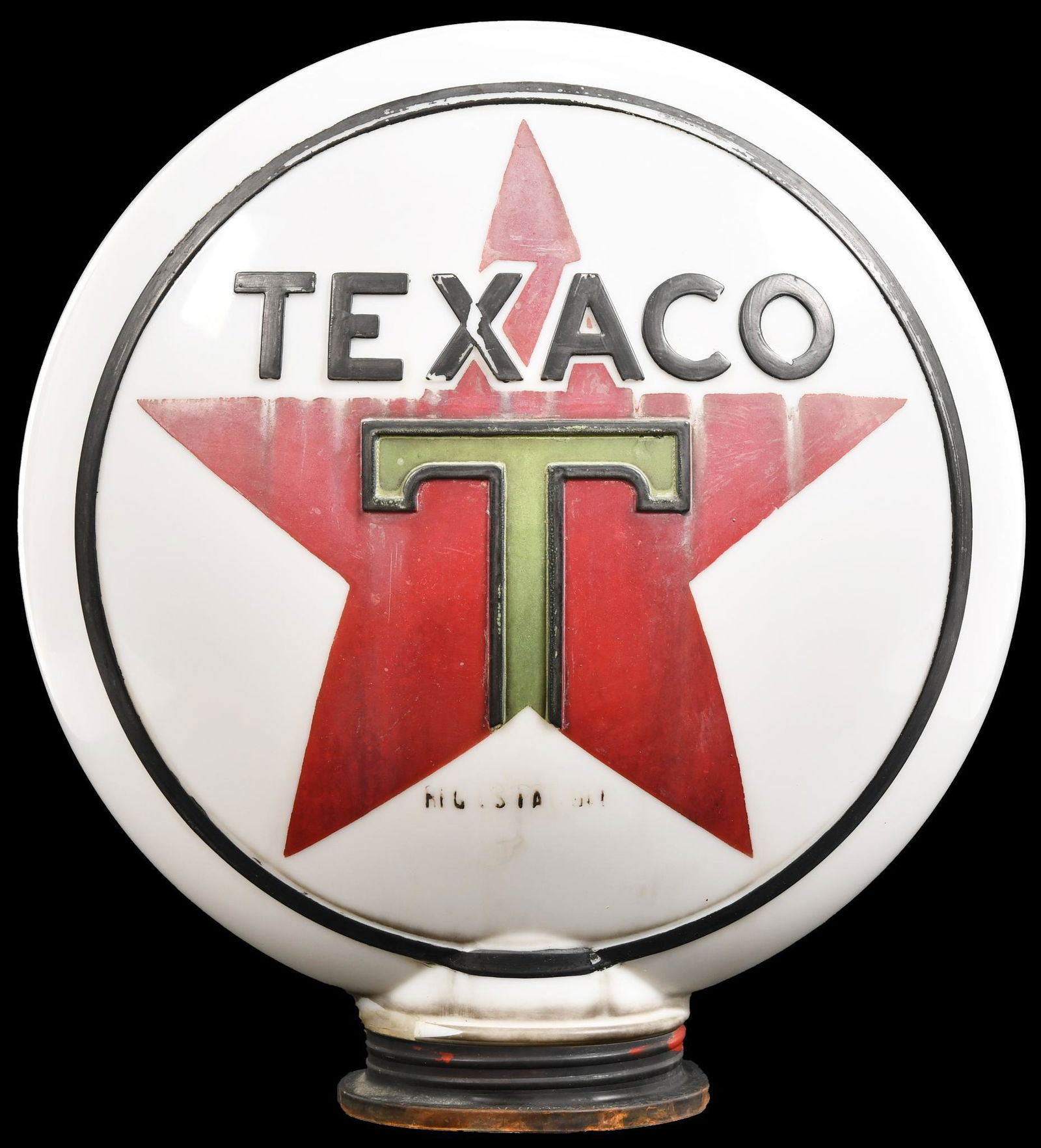 Texaco Star Logo OPC Milk Glass Globe (1 of 2)