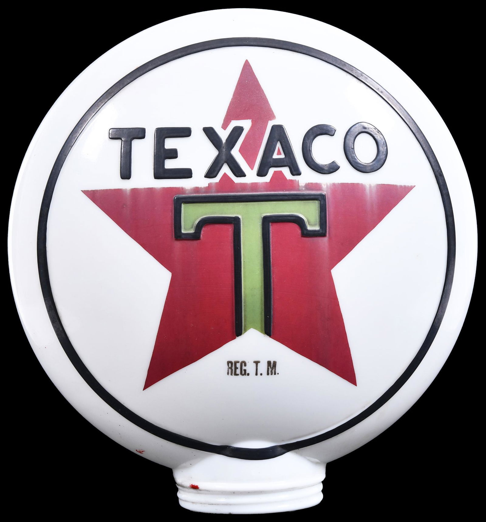 Texaco Star Logo OPC Milk Glass Globe Body (1 of 2)