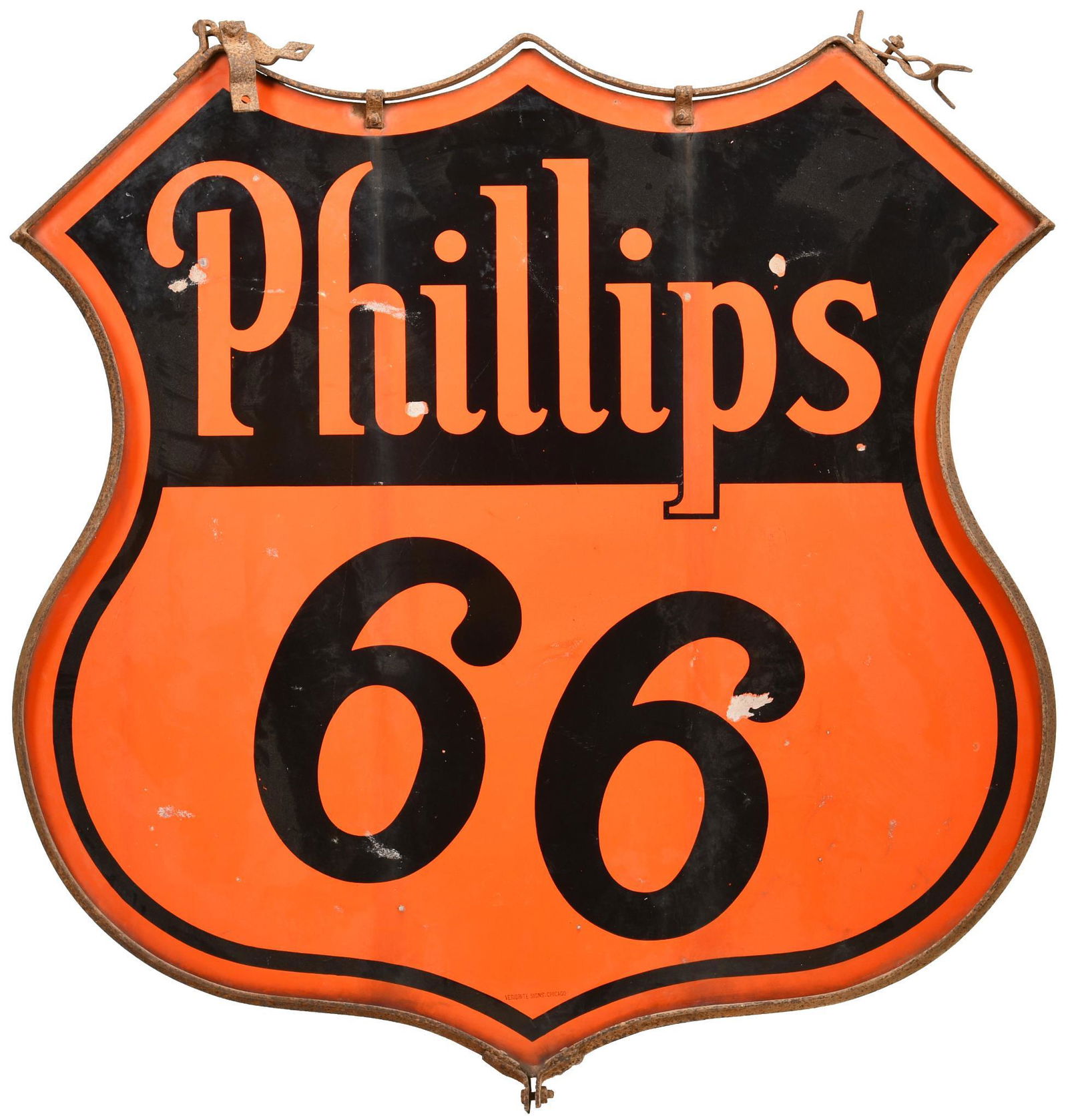 Phillips 66 (black & orange) Porcelain Sign (1 of 2)