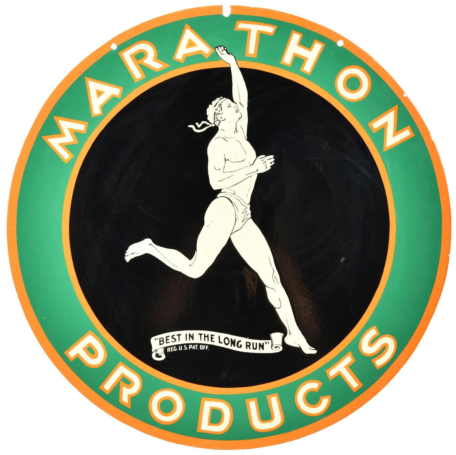Marathon Products Curb Sign Restored (1 of 2)