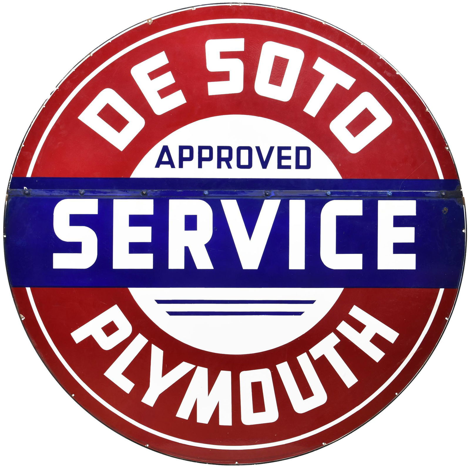 De Soto Plymouth Approved Service Porcelain Sign (1 of 2)