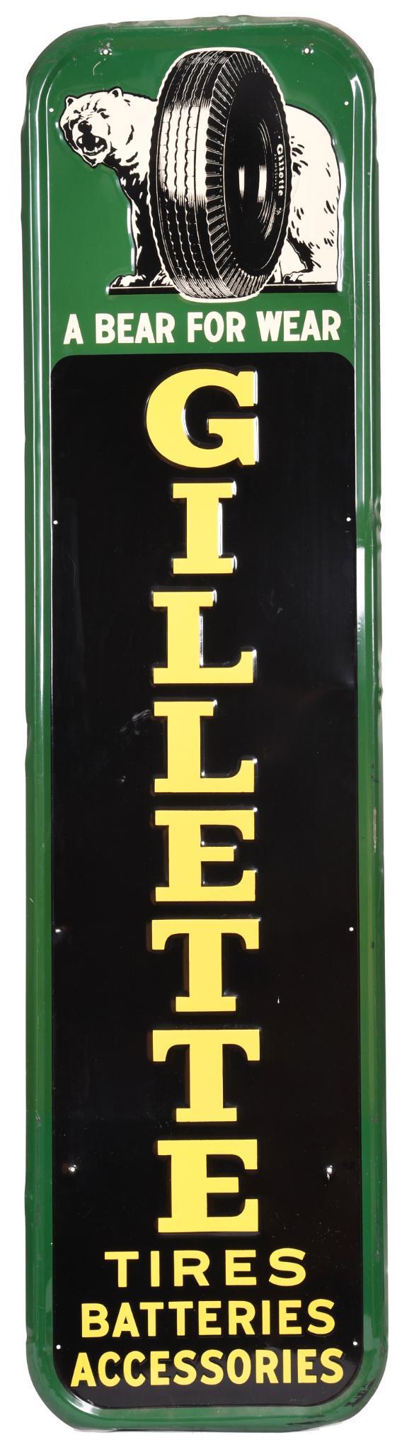 Gillette Tires Batteries Accessorized w/logo Metal Sign (1 of 2)