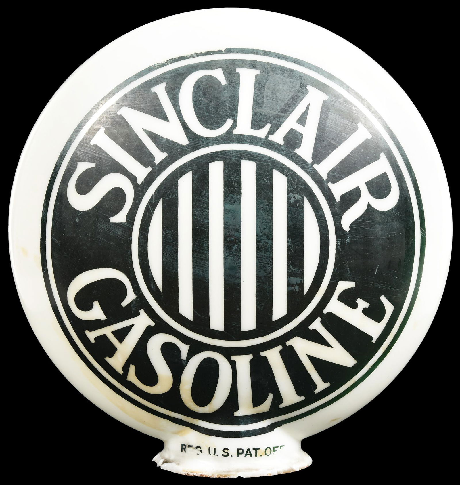 Sinclair Gasoline w/Stripe OPB Milk Glass Globe (1 of 2)