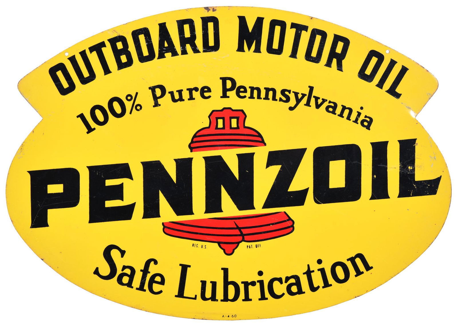 Pennzoil Outboard Motor Oil w/Red Bell Metal Rack Sign (1 of 2)