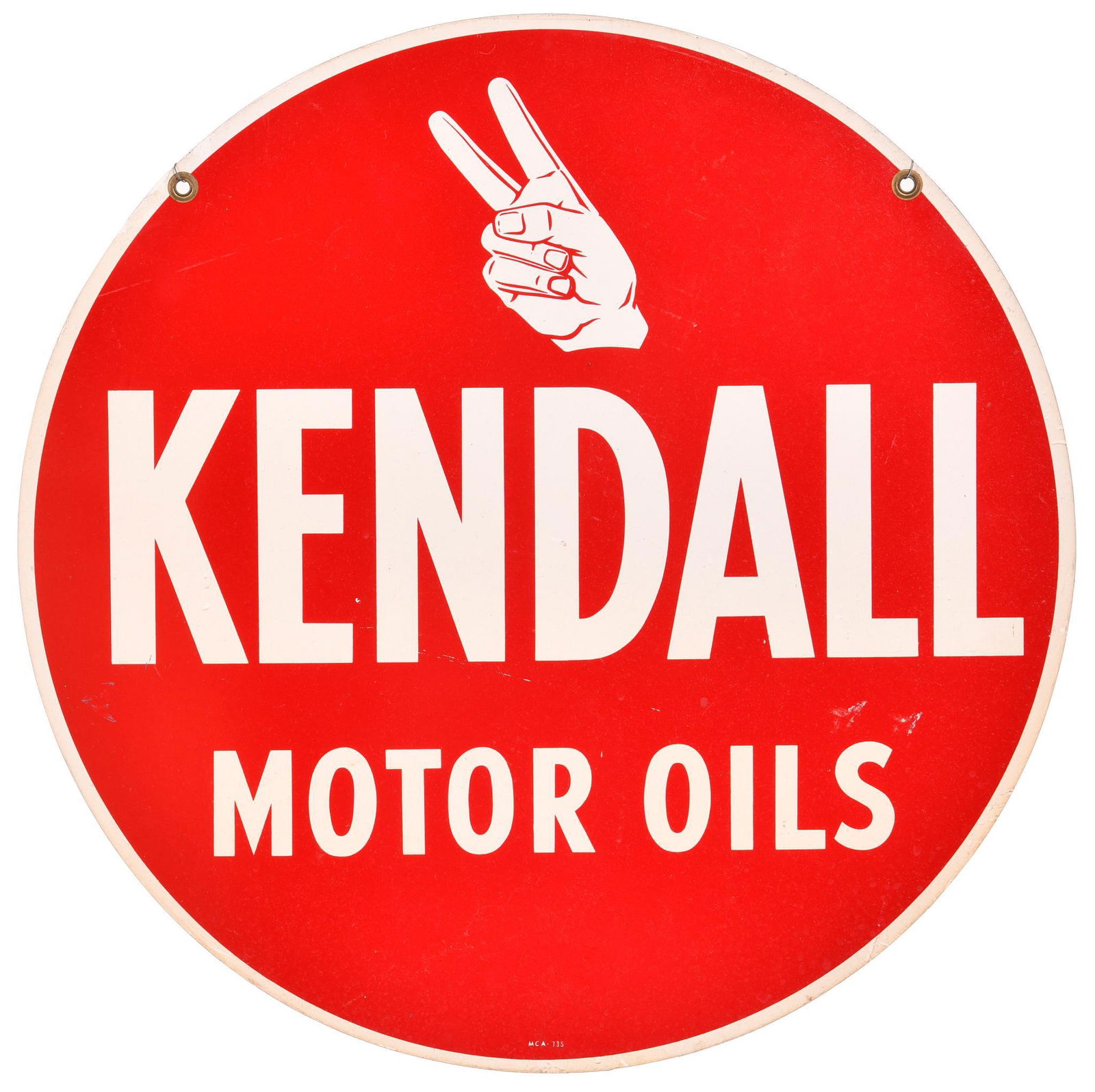Kendall Motor Oils w/Logo Metal Sign Aug 06, 2021 Route 32 Auctions