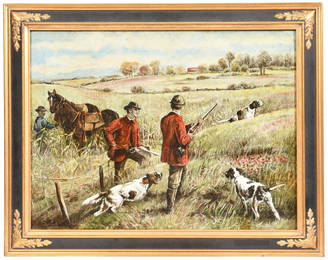Edmund Henry Osthaus, Oil On Canvas Hunting Scene