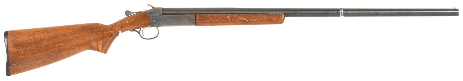 Cooey Model 84 12 Gauge Single Shot Shotgun: Made in Canada EH. Has a 30? full choke barrel with a clean bore. Has carry wear and handling marks. 50% case and blue. Very tight action.
