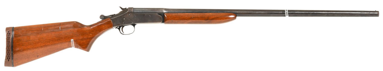 H&R Topper 48 20 Gauge Single-shot Shotgun: 28" full choke barrel. After-market buttpad has been added. 50% blue. Stocks have been refinished.